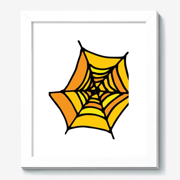Картина «паутина, круглая оранжевого цвета, с черными линиями веселый паутина для детского  хэллоуина»
