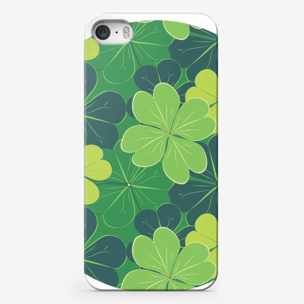 Чехол iPhone «Зеленый клевер в круге»