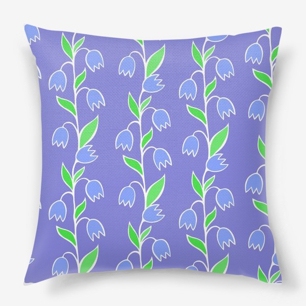 Подушка «текстура голубые цветочки»