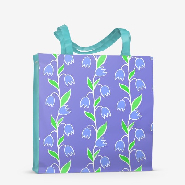 Сумка-шоппер «текстура голубые цветочки»