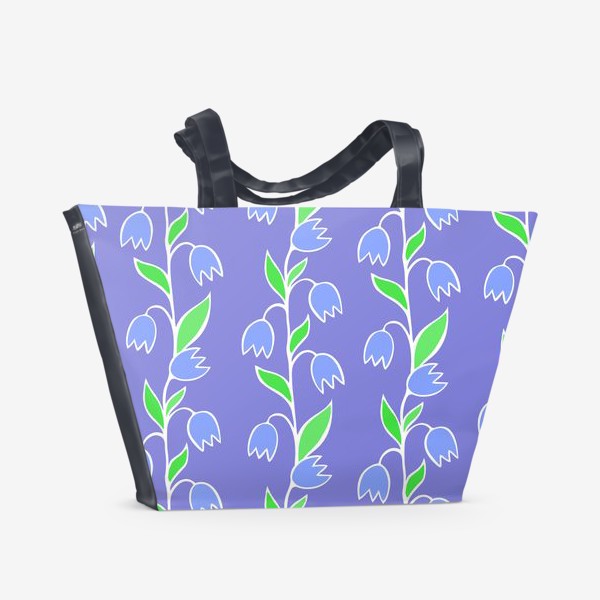 Пляжная сумка &laquo;текстура голубые цветочки&raquo;