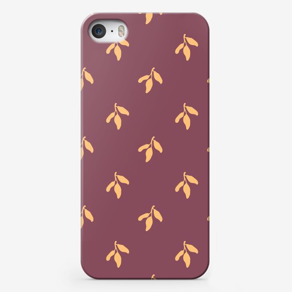 Чехол iPhone «Падают листья, оранжевый паттерн»