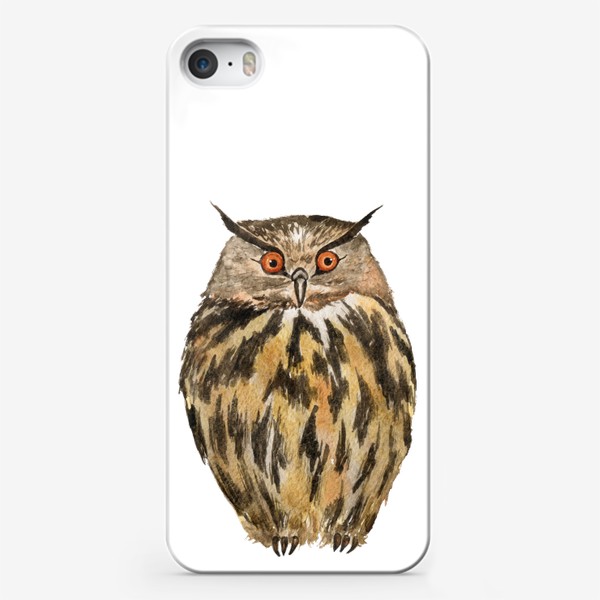 Чехол iPhone &laquo;Птица филин или сова акварельная&raquo;