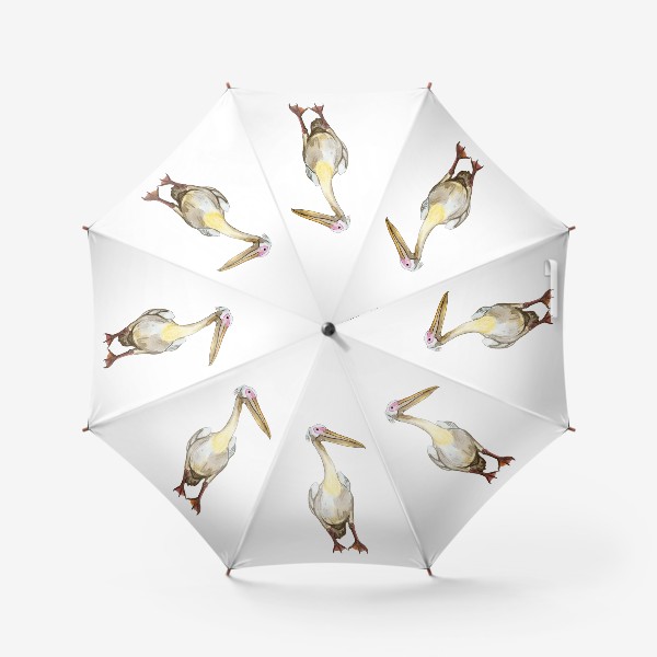 Зонт &laquo;Белый пеликан акварель&raquo;