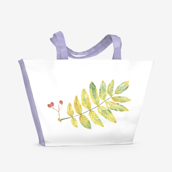 Пляжная сумка «Осенний лист рябины»