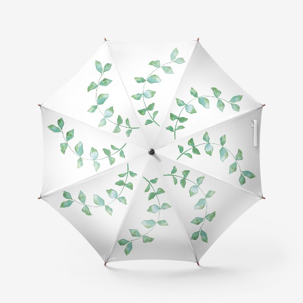 Зонт «Листья эвкалипта акварелью»
