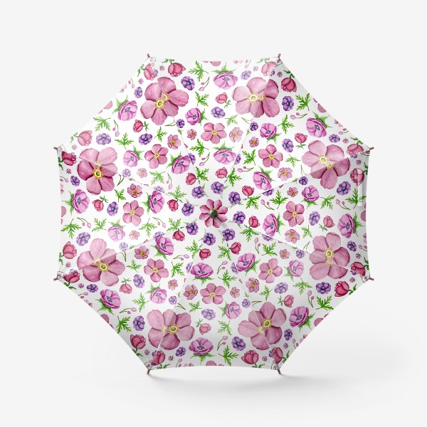 Зонт «Цветочный паттерн с анемонами»
