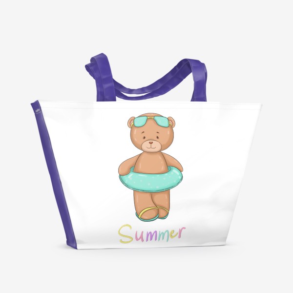 Пляжная сумка «Мишка со спасательным кругом»