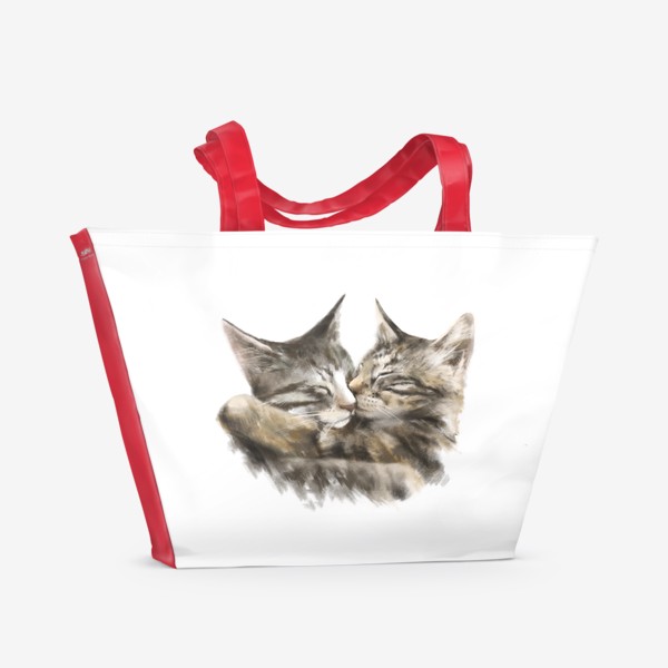 Пляжная сумка «Коты обнимаются»
