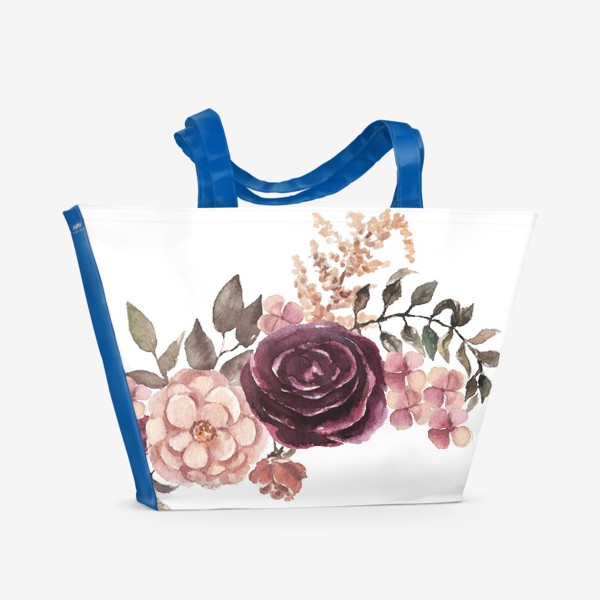 Пляжная сумка &laquo;Акварель цветы&raquo;