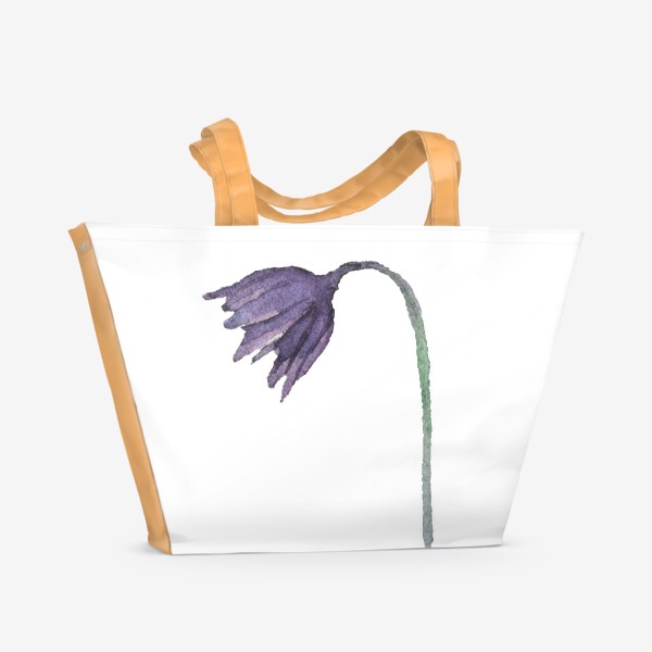 Пляжная сумка «Сиреневый цветок акварель»