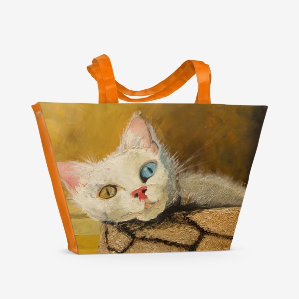 Пляжная сумка «Кошка с разными глазами»