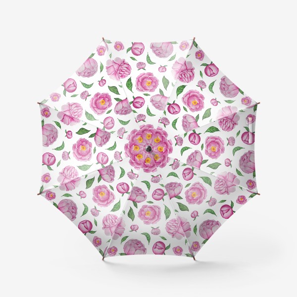 Зонт «Цветочный паттерн с пионами»