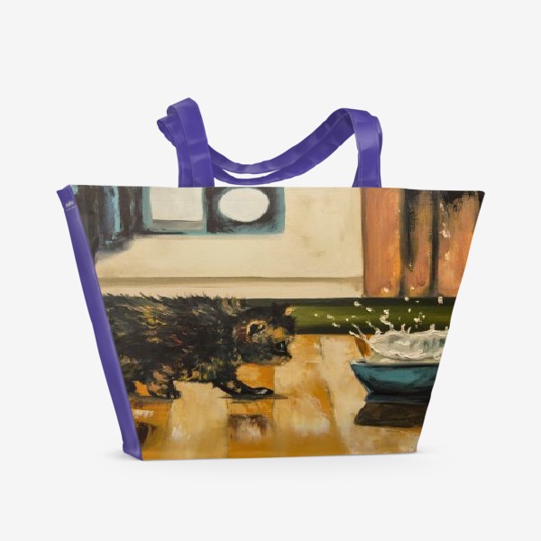 Пляжная сумка «Котёнок и живое молоко»