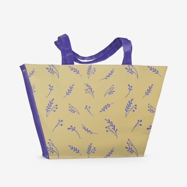 Пляжная сумка «Винтажный принт с травами»