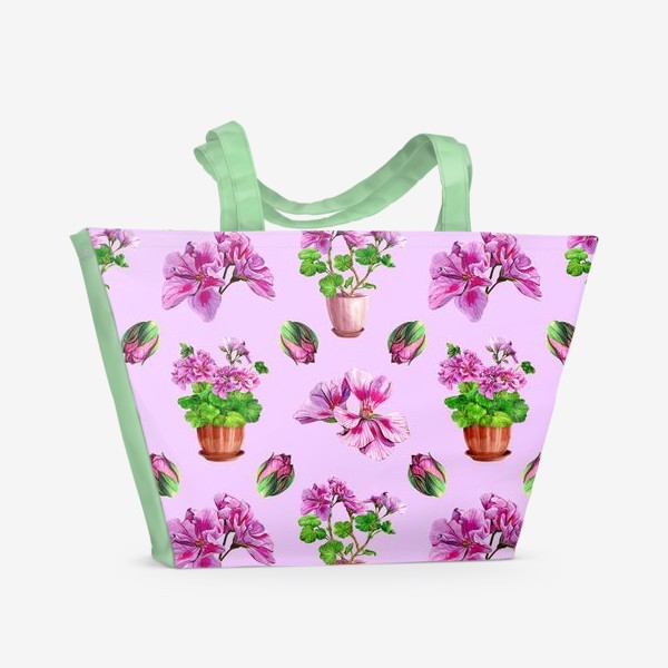 Пляжная сумка «Розовая Герань»