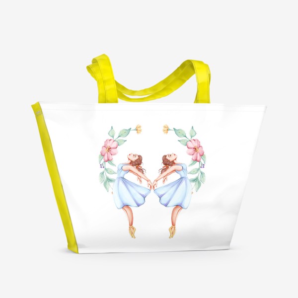 Пляжная сумка «Балерины, цветы, нежность»