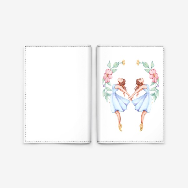 Обложка для паспорта «Балерины, цветы, нежность»