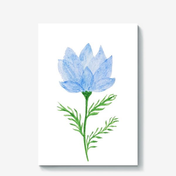 Холст «Голубой прозрачный цветок»