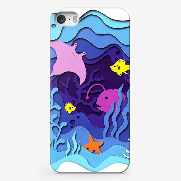 Чехол iPhone «Морские жители. Аппликация. Море, рыбки»