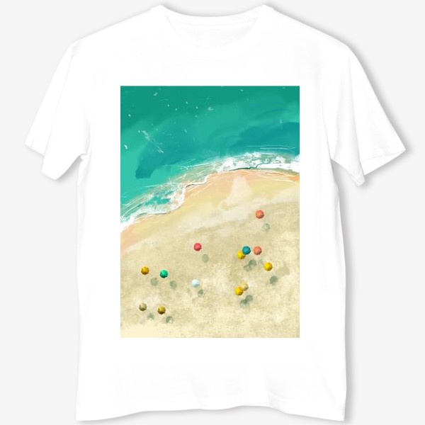 Футболка «Зонтики на море»