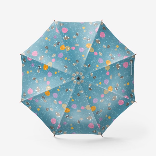 Зонт «Морской бесшовный принт с медузами и ракушками.»