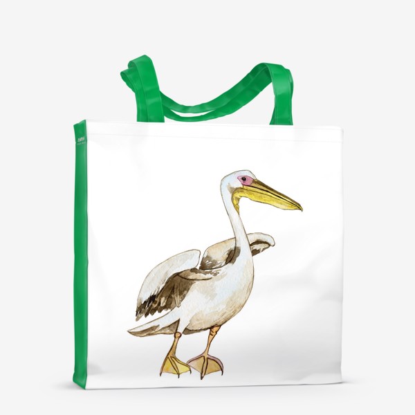 Сумка-шоппер «Белый пеликан акварель»