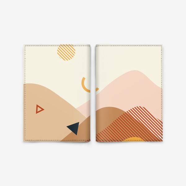 Обложка для паспорта «Абстракция острова, горы в море»