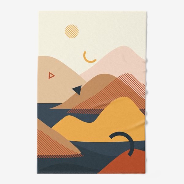 Полотенце «Абстракция острова, горы в море»
