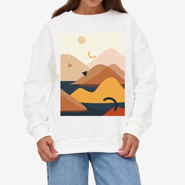 Свитшот «Абстракция острова, горы в море»
