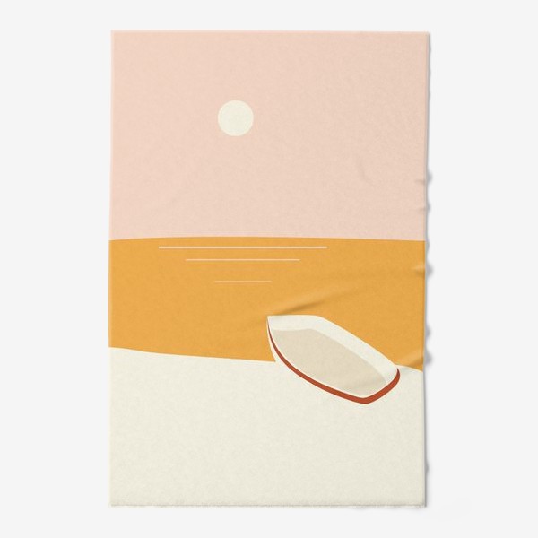 Полотенце &laquo;Абстракция пляж, море, лодка и солнце&raquo;
