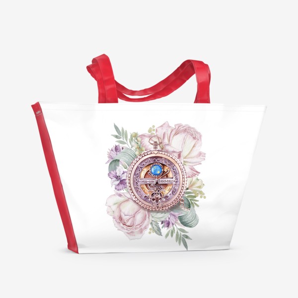 Пляжная сумка «Время и розы»