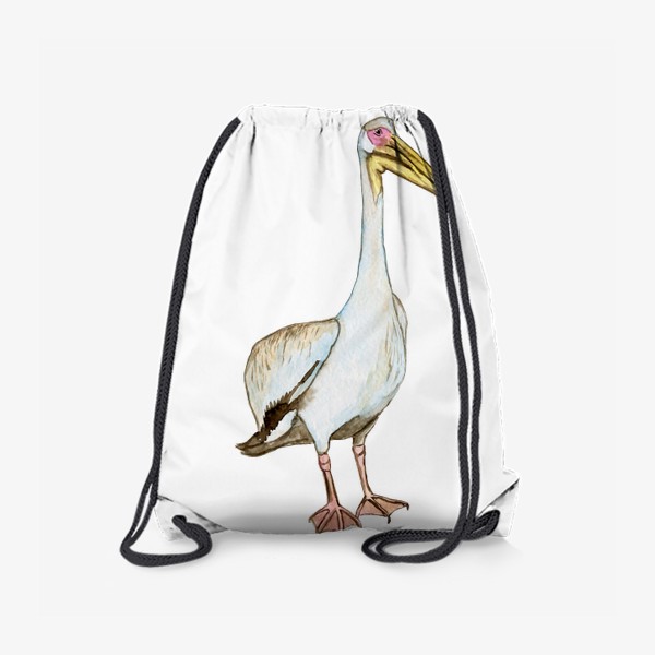Рюкзак «Акварельный белый пеликан птица»