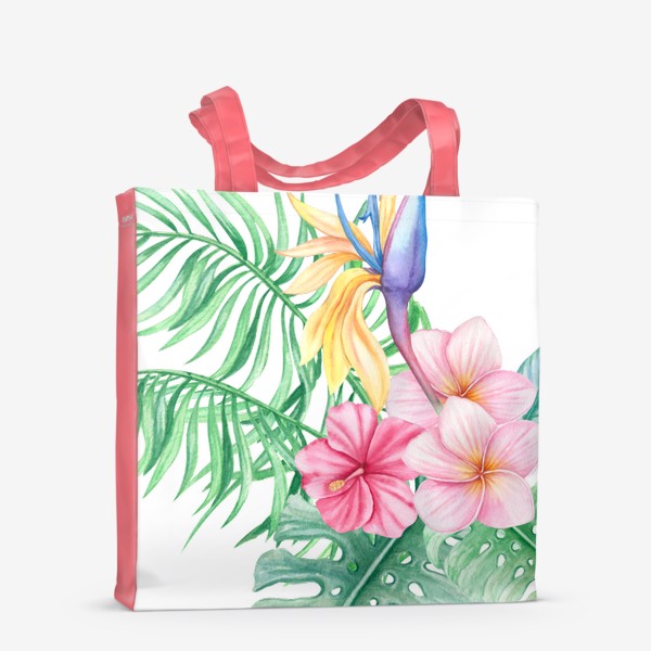 Сумка-шоппер «Тропические цветы букет»