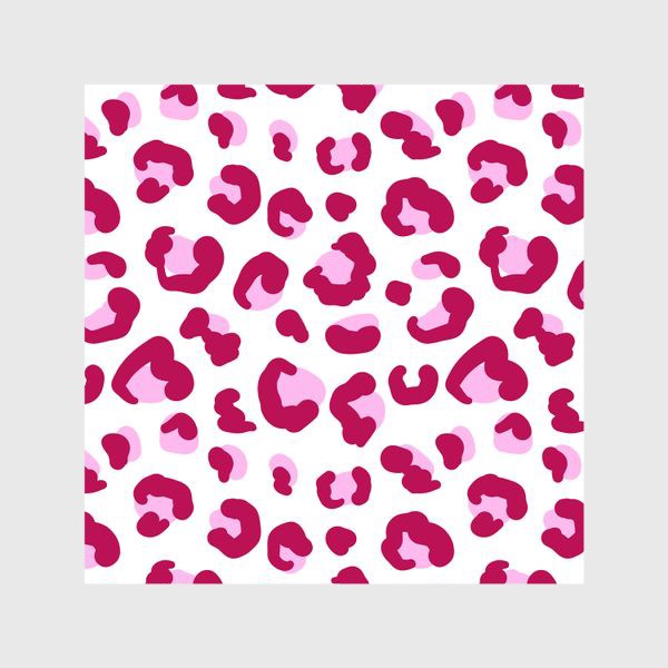 Шторы «Принт безшовный розовый на белом фоне с пятнами леопарда»