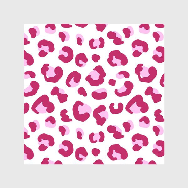 Скатерть «Принт безшовный розовый на белом фоне с пятнами леопарда»