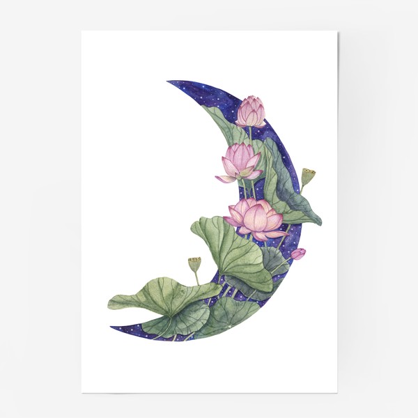 Постер «Луна и лотосы»