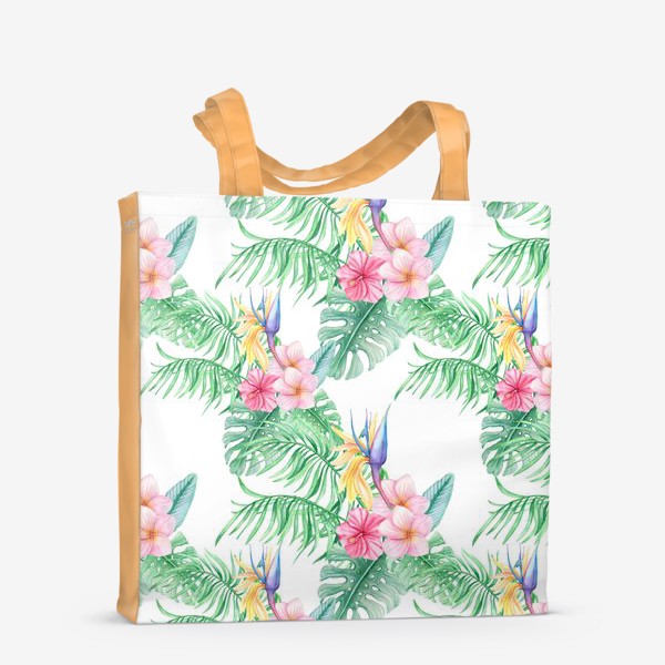 Сумка-шоппер «Тропические цветы паттерн»