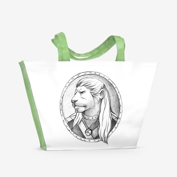 Пляжная сумка «Лев в образе Ведьмака. Подарок Льву»