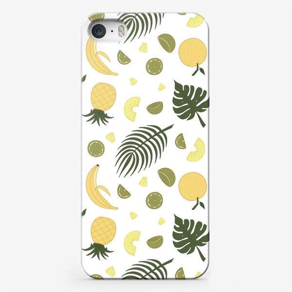 Чехол iPhone «Фрукты, лето и тропические листья»