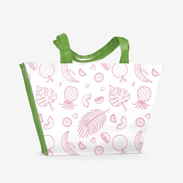 Пляжная сумка &laquo;Летние фрукты и тропические листья&raquo;