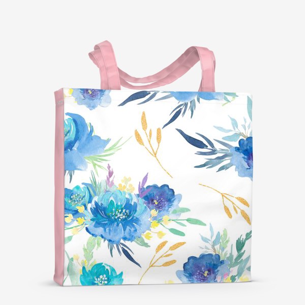 Сумка-шоппер «небесно голубые цветы»