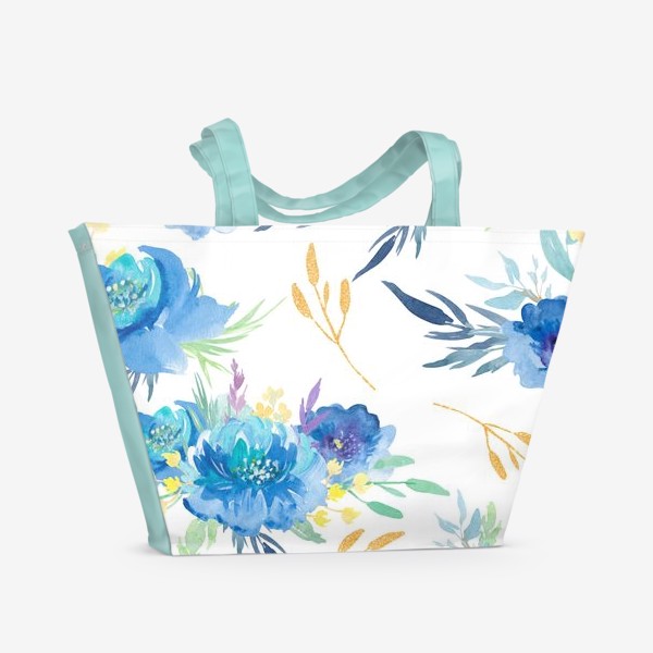 Пляжная сумка «небесно голубые цветы»