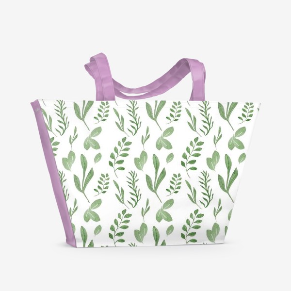 Пляжная сумка «Паттерн листья акварель»