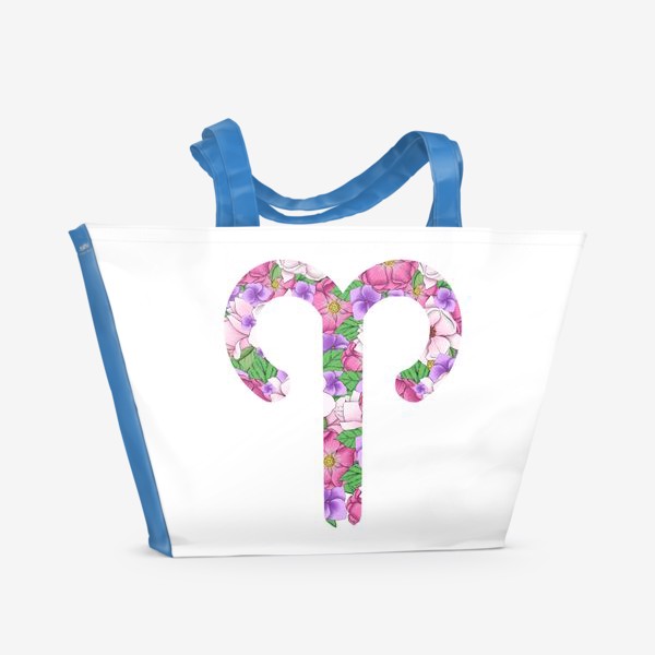 Пляжная сумка «Цветочный гороскоп. Овен»