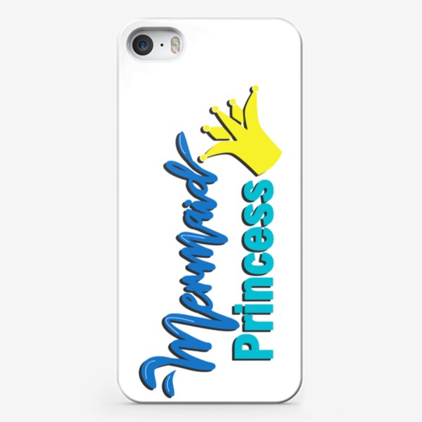 Чехол iPhone «Принцесса русалка леттеринг. Морское»