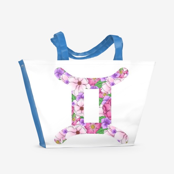 Пляжная сумка «Цветочный гороскоп. Близнецы»