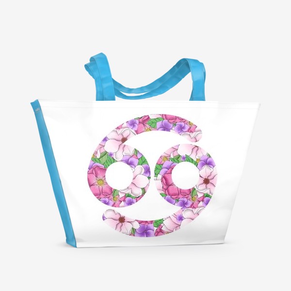 Пляжная сумка «Цветочный гороскоп. Рак»