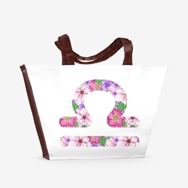 Пляжная сумка «Цветочный гороскоп. Весы»