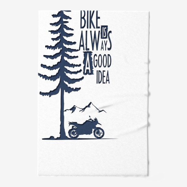 Полотенце «Мотоцикл, байкер и дорога»